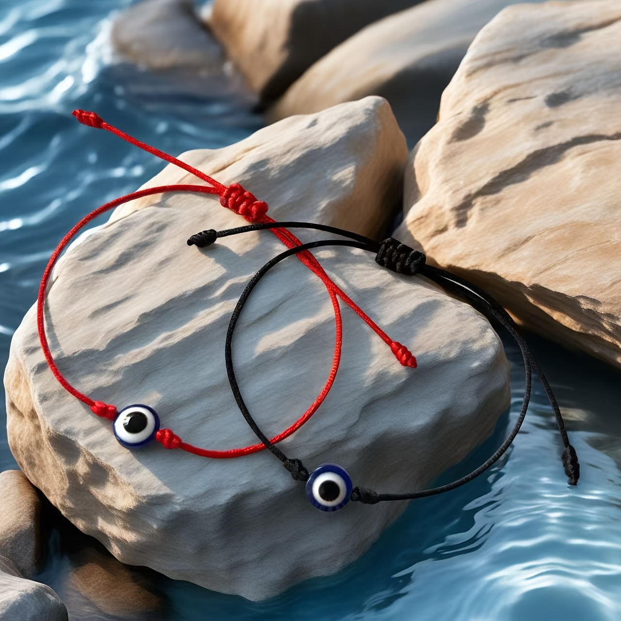 Evil Eye Couple Bracelet, Retro Blue Thread Hand Accessory